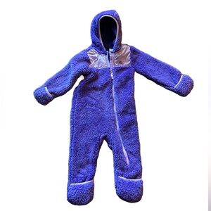snozu fleece snowsuit purple, size 24 month